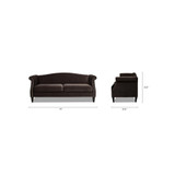 Elaine 77" Camel Back Sofa with Nailhead Accents