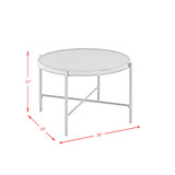 Carlo Round Coffee Table with Wooden Top