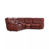 Thaniel 5-Pc. Leather Sectional with 2 Power Recliners and 1 USB Console