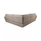 Gabrine 5-Pc. Leather Sectional with 2 Power Headrests