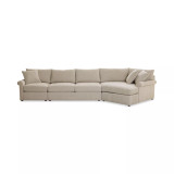 Wrenley 166" 3-Pc. Fabric Cuddler Chaise Sectional Sofa
