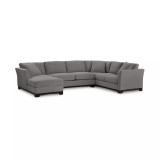 Elliot II 138" Fabric 3-Piece Chaise Sleeper Sectional