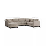 Elliot II 138" Fabric 3-Piece Chaise Sleeper Sectional