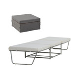 2 In 1 Sofa Bed, Convertible Guest Sleeper Bed with Thick Padded Sponge and Storage Box for Small Room, Living Room, Grey