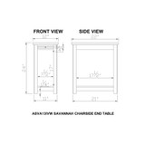 Savannah Chairside End Table with Pull-out Shelf, Ivory with Natural Wood Top