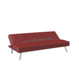29.5" Faux Leather Carmel 3-Position Convertible Futon