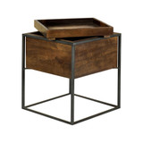 Square Accent Table with Removable Top Tray
