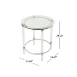 Orianna Acrylic and Tempered Glass Circular Table