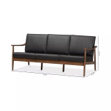 Ambelin 72" Faux Leather Sofa