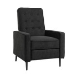 Manual Recliner, Fabric Tufted Club Chair, Home Theater Seating Reclining Sofa for Living Room, Black
