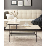 Tiered Metal and Wood Coffee Table