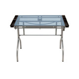 Folding Craft Station Silver / Blue Glass