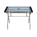 Folding Craft Station Silver / Blue Glass
