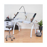 Futura Craft Station with Folding Shelf Glass - Black/Clear
