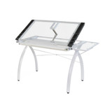 Futura Craft Station with Folding Shelf Glass - Black/Clear