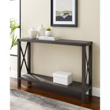 Farmhouse Metal-X Entry Table with Lower Shelf
