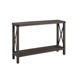 Farmhouse Metal-X Entry Table with Lower Shelf