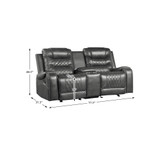 White Label Bailey 78" Double Glider Reclining Loveseat with Center Console, Receptacles and USB Port