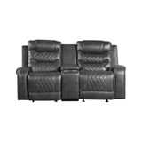 White Label Bailey 78" Double Glider Reclining Loveseat with Center Console, Receptacles and USB Port