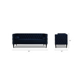 Diane 84" Upholstered Bench Seat Tufted Tuxedo Sofa with Bolster Pillows