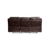 White Label Calico 89" Double Reclining Sofa with Center Drop-Down Cup Holders, Power Outlets, Hidden Drawer and USB Ports