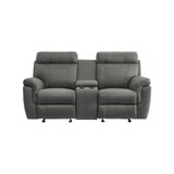 White Label Nadia 76" Double Glider Reclining Loveseat with Center Console