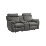 White Label Nadia 76" Double Glider Reclining Loveseat with Center Console