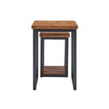 Claremont Rustic Wood Nesting End Tables Set