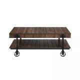 Luther 2 Piece Steel Industrial Coffee End Table Set