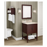 25" Bath Storage Shelf With Towel Rod, Espresso
