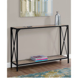 48"L Hall Console Accent Table in Dark Taupe/Black