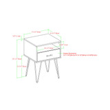 Modern Single Drawer Hairpin Leg Side Table