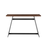 46 inch Metal Wrap Entry Table in Dark Walnut