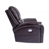 Karuse Leather Power Recliner with Power Headrest and USB Power Outlet