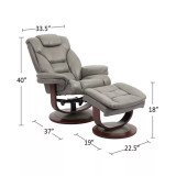 Faringdon Leather Euro Chair & Ottoman
