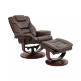 Faringdon Leather Euro Chair & Ottoman
