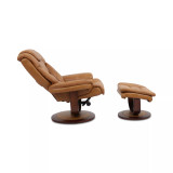 Faringdon Leather Euro Chair & Ottoman