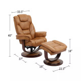 Faringdon Leather Euro Chair & Ottoman