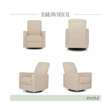 Harlow Deluxe Upholstered Plush Seating Glider Swivel, Power Recliner with USB Port