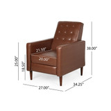 Mervynn Mid-Century Modern Button Tufted Recliners Set, 2 Piece