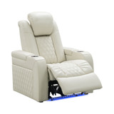 Cali Leather Power Recliner with Power Headrest and Lights