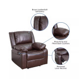 Recliner With Bustle Back And Padded Arms