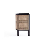 Versailles 2-Piece Ash Wood and Natural Cane 2-Shelf End Table