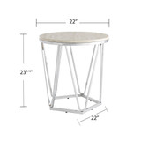 Lunia Faux Stone Round Side Table