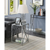 Oxford Chrome End Table with Shelf