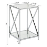 Oxford Chrome End Table with Shelf