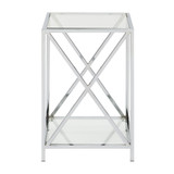 Oxford Chrome End Table with Shelf