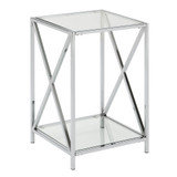 Oxford Chrome End Table with Shelf