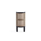Versailles 11.81" Ash Wood and Natural Cane 2-Shelf End Table