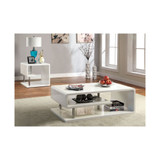 Lazer White End Table